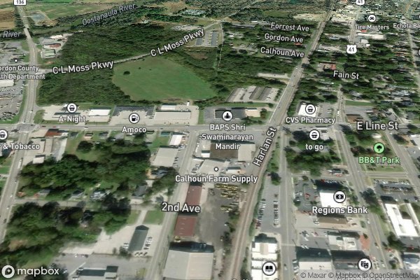 roof moss and algae removal in Calhoun GA 30701 - Aerial View