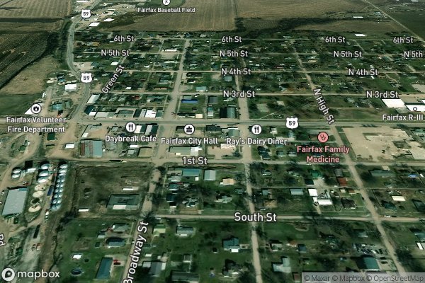 roof moss and algae removal in Fairfax MO 64446 - Aerial View