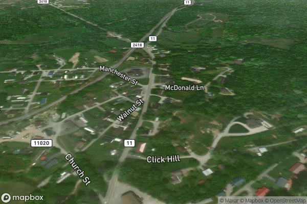 roof moss and algae removal in Heidrick KY 40949 - Aerial View