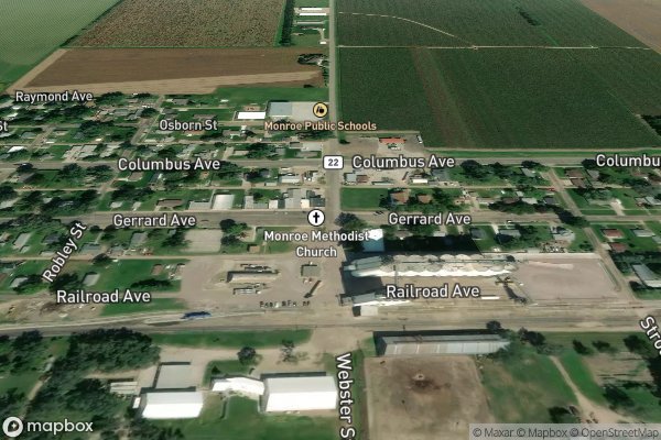 roof moss and algae removal in Monroe NE 68647 - Aerial View