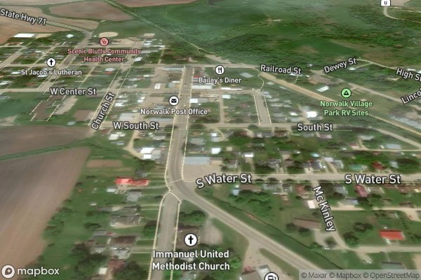 roof moss and algae removal in Norwalk WI 54648 - Aerial View