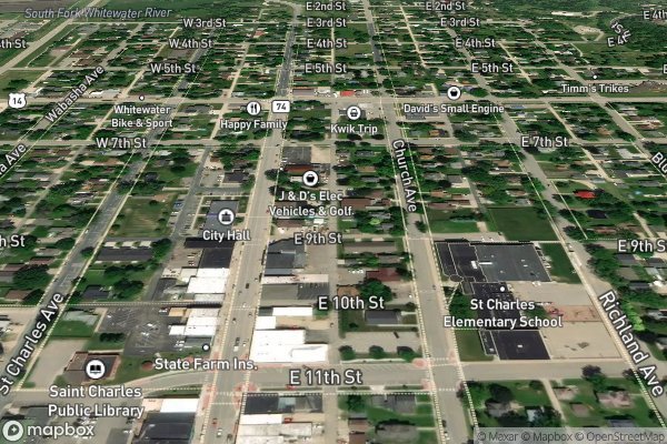 roof moss and algae removal in Saint Charles MN 55972 - Aerial View