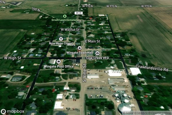 roof moss and algae removal in Wingate IN 47994 - Aerial View